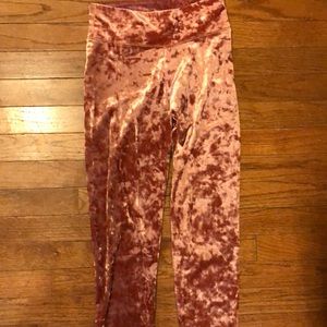 Aerie crushed velvet pink leggings
